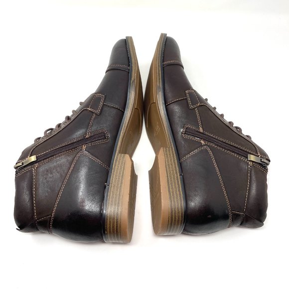 Kunsto Men's Leather Dark Brown Boots US Size 11 - Picture 5 of 6